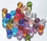 25 10mm Transparent Round Glass Bead Mix